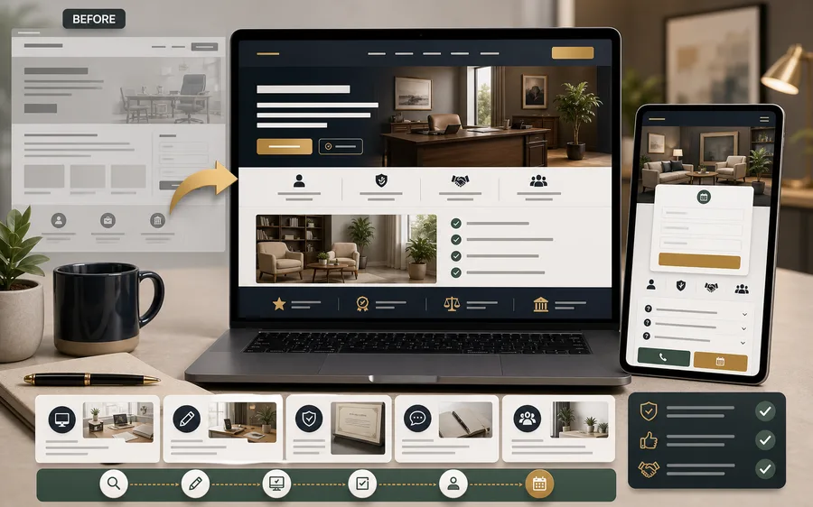 Professional office website rebuild sample with appointment and trust sections